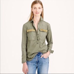 J.Crew Beaded Chevron Popover Blouse